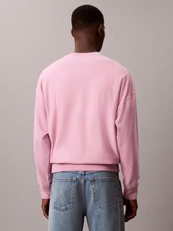 Calvin Klein Premium Terry Cotton Blend Sweatshirt, Orchid Haze - view 2, Orchid Haze