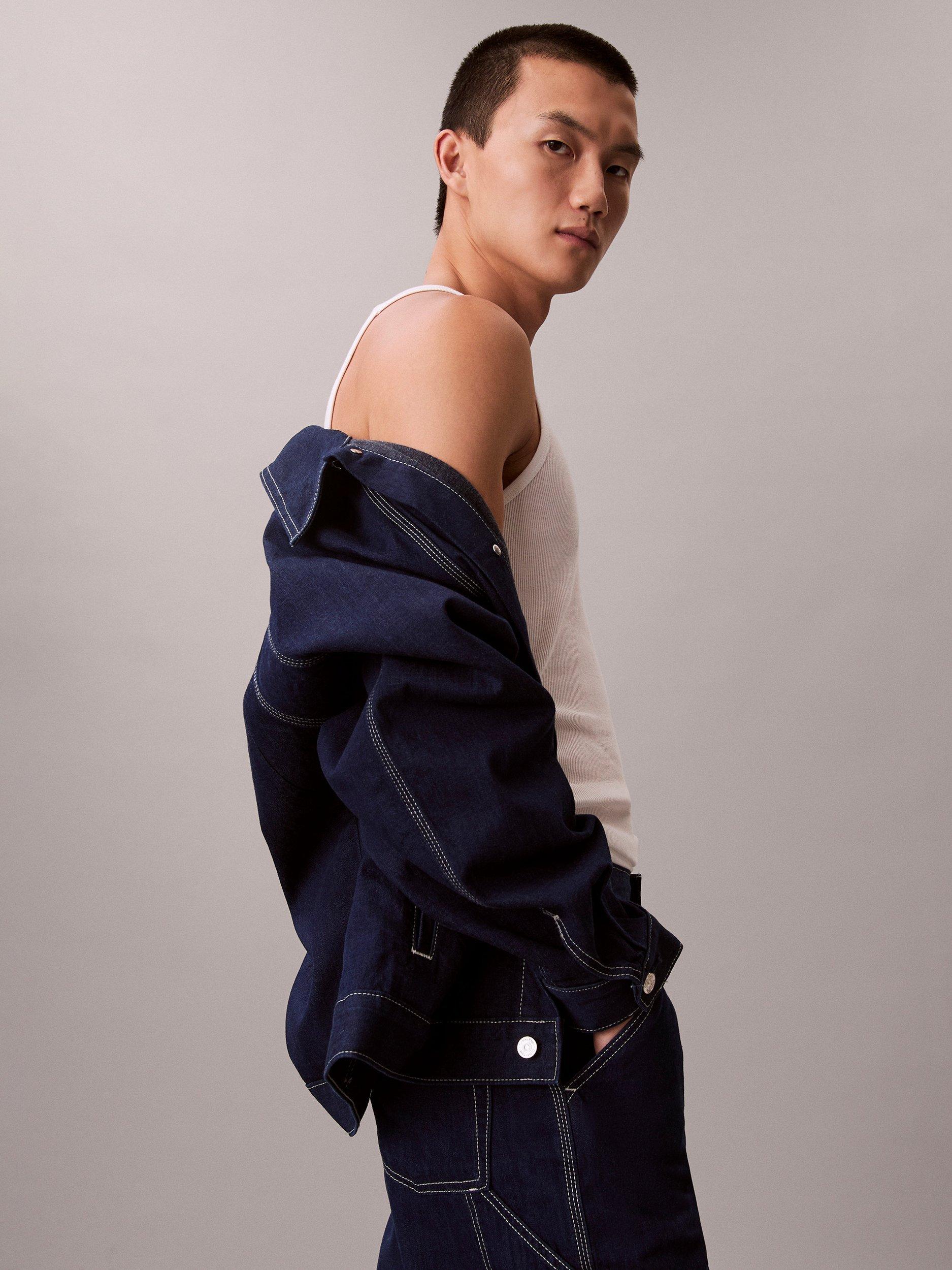 Product image 4 of 6, which shows Calvin Klein Darted Workwear Denim Jacket, Shuriken Rinse, S
