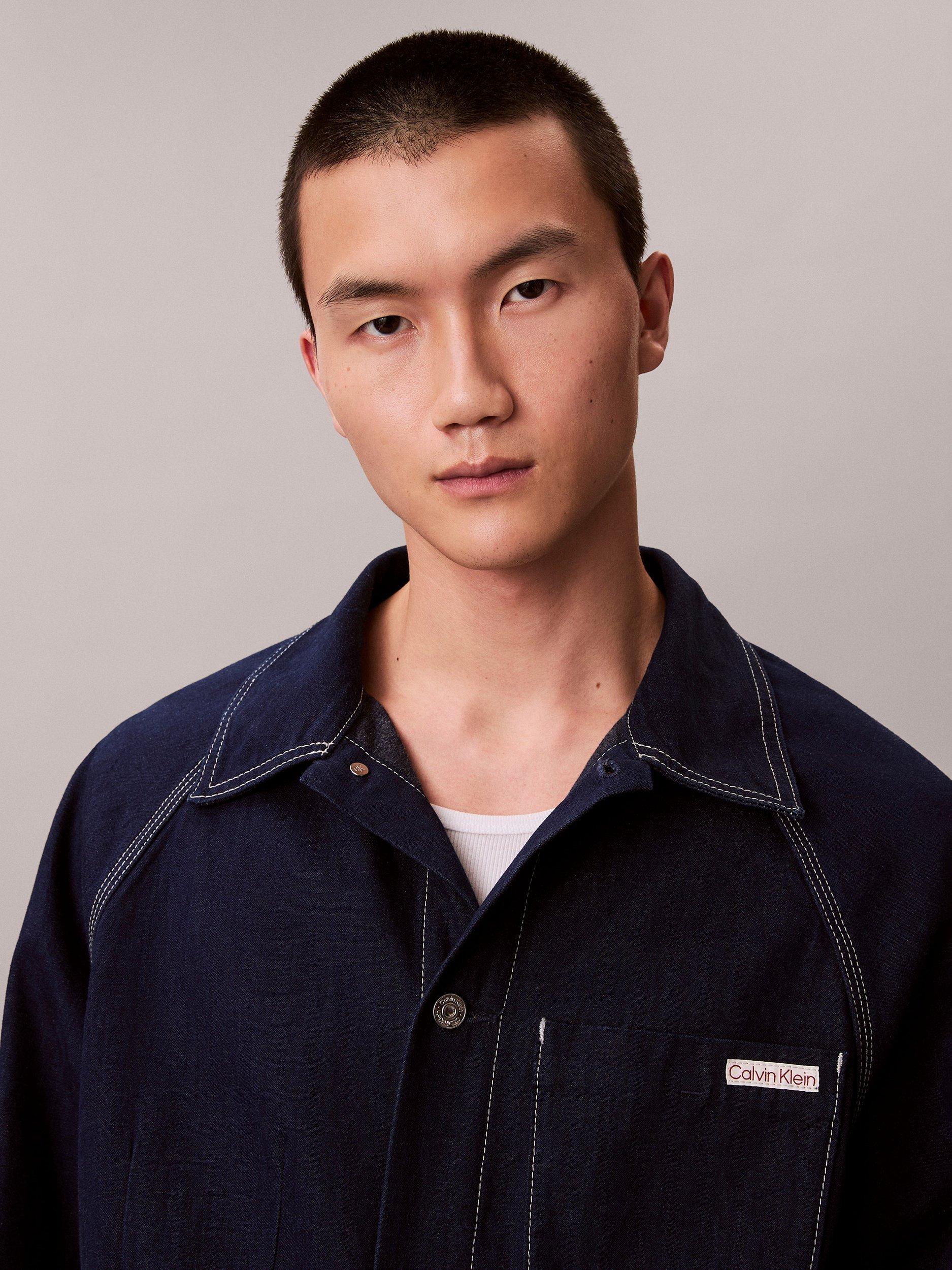 Product image 5 of 6, which shows Calvin Klein Darted Workwear Denim Jacket, Shuriken Rinse, S