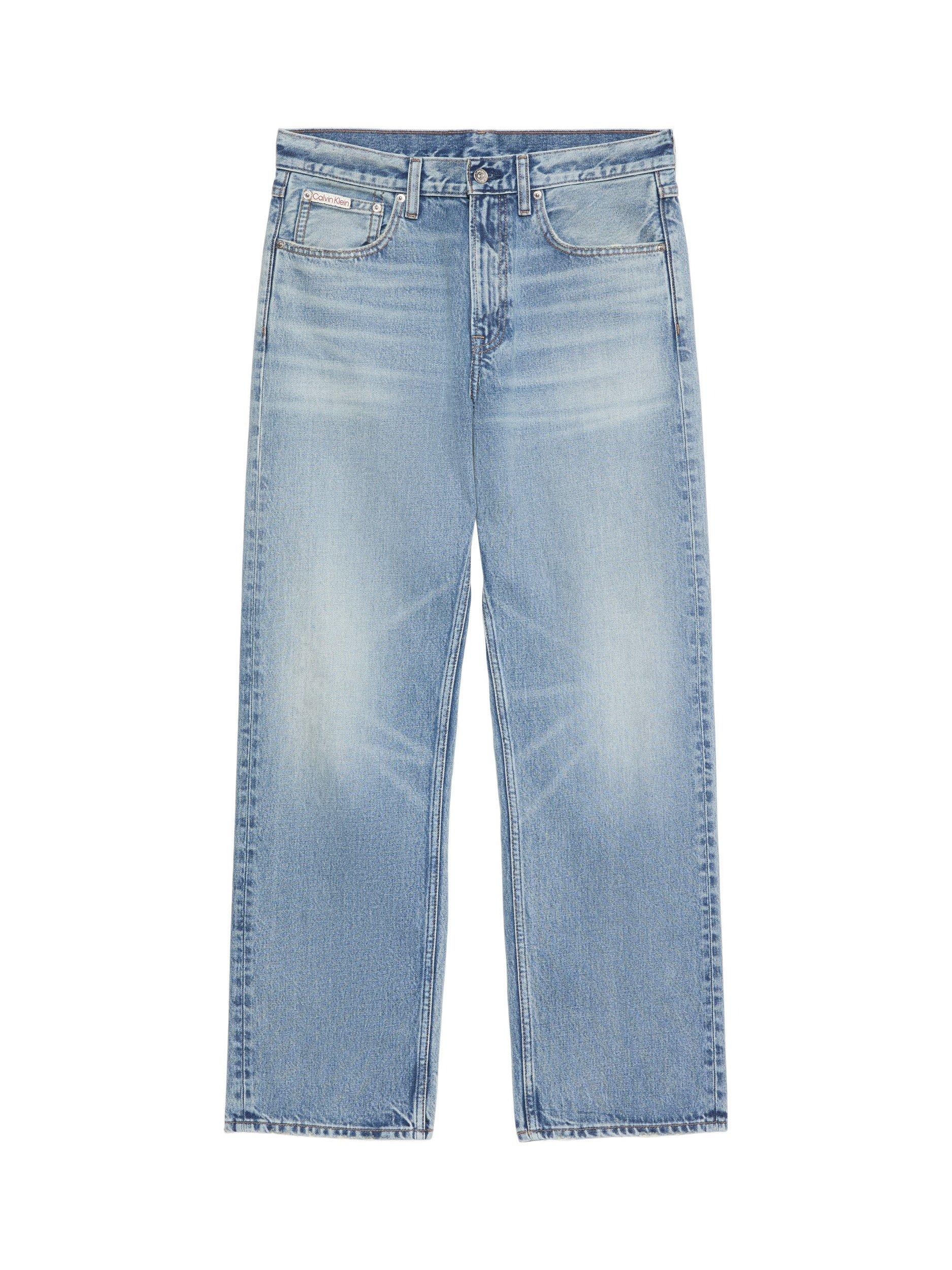 Product image 1 of 1, which shows Calvin Klein Cotton 90s Straight Jeans, Light Blue, W30/L32
