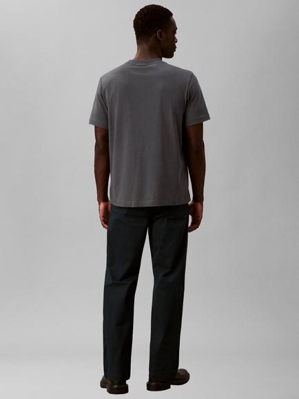 Calvin Klein Cotton Stretch 90s Straight Trousers, Navy - view 2, Navy
