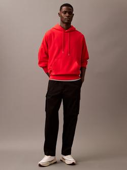 Calvin Klein Cotton Blend Cargo Trousers, Black, Black