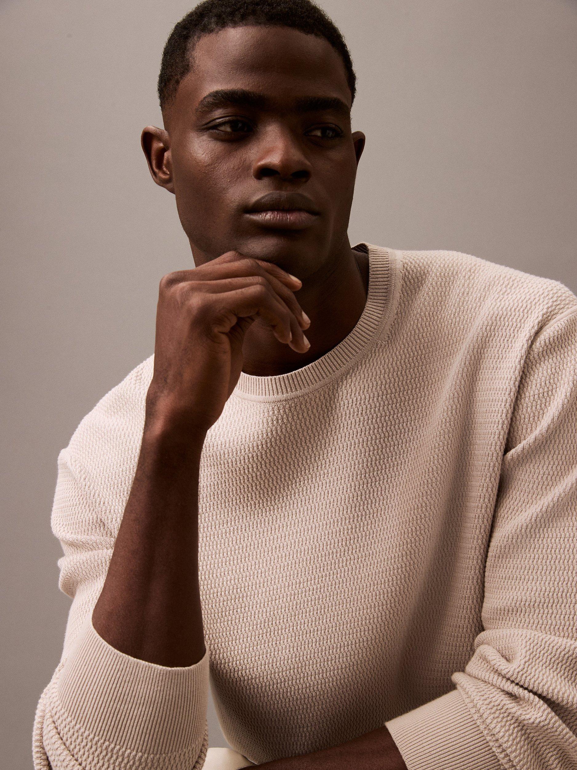 Product image 5 of 10, which shows Calvin Klein Cotton Blend Cargo Trousers, Black, XS