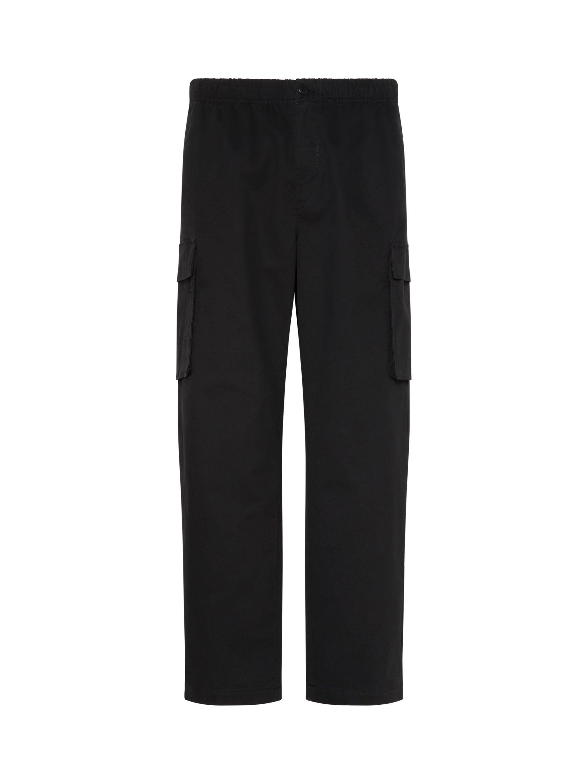 Product image 6 of 10, which shows Calvin Klein Cotton Blend Cargo Trousers, Black, XS