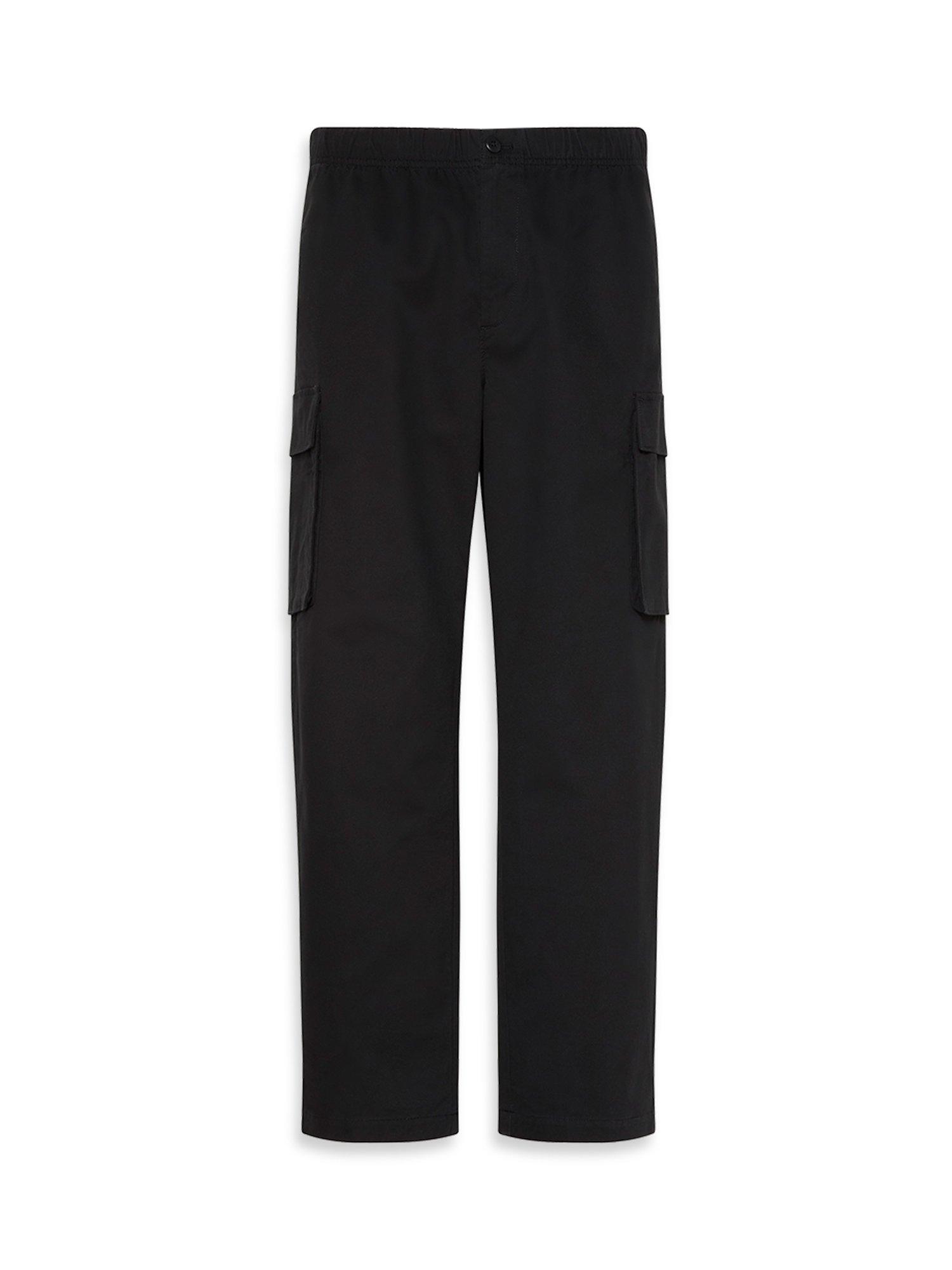 Product image 7 of 10, which shows Calvin Klein Cotton Blend Cargo Trousers, Black, XS