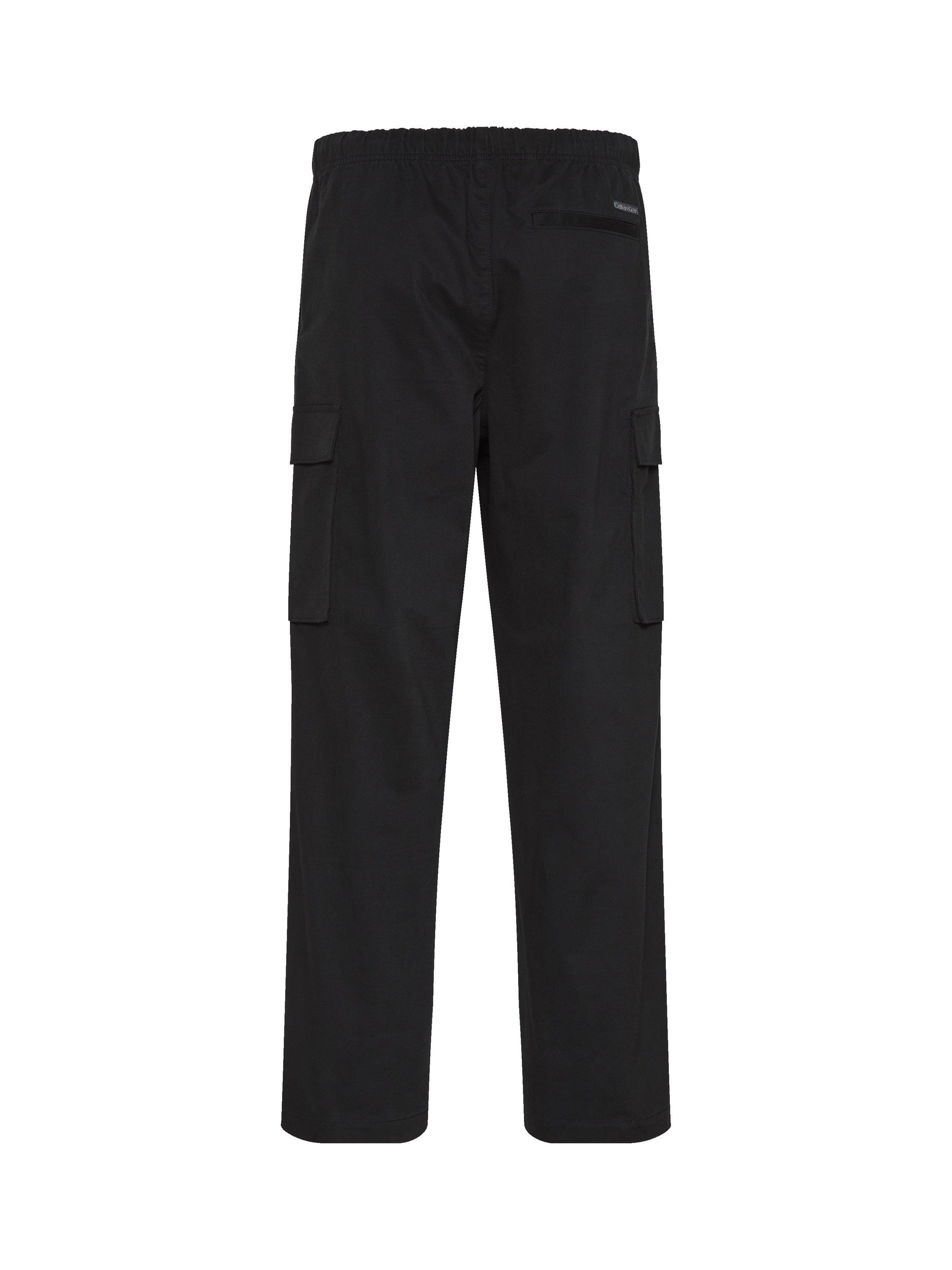 Product image 8 of 10, which shows Calvin Klein Cotton Blend Cargo Trousers, Black, XS