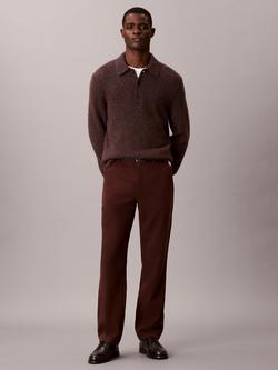 Calvin Klein Cotton Straight Fit Chinos, Rich Brown, Rich Brown