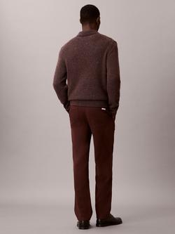 Calvin Klein Cotton Straight Fit Chinos, Rich Brown - view 2, Rich Brown