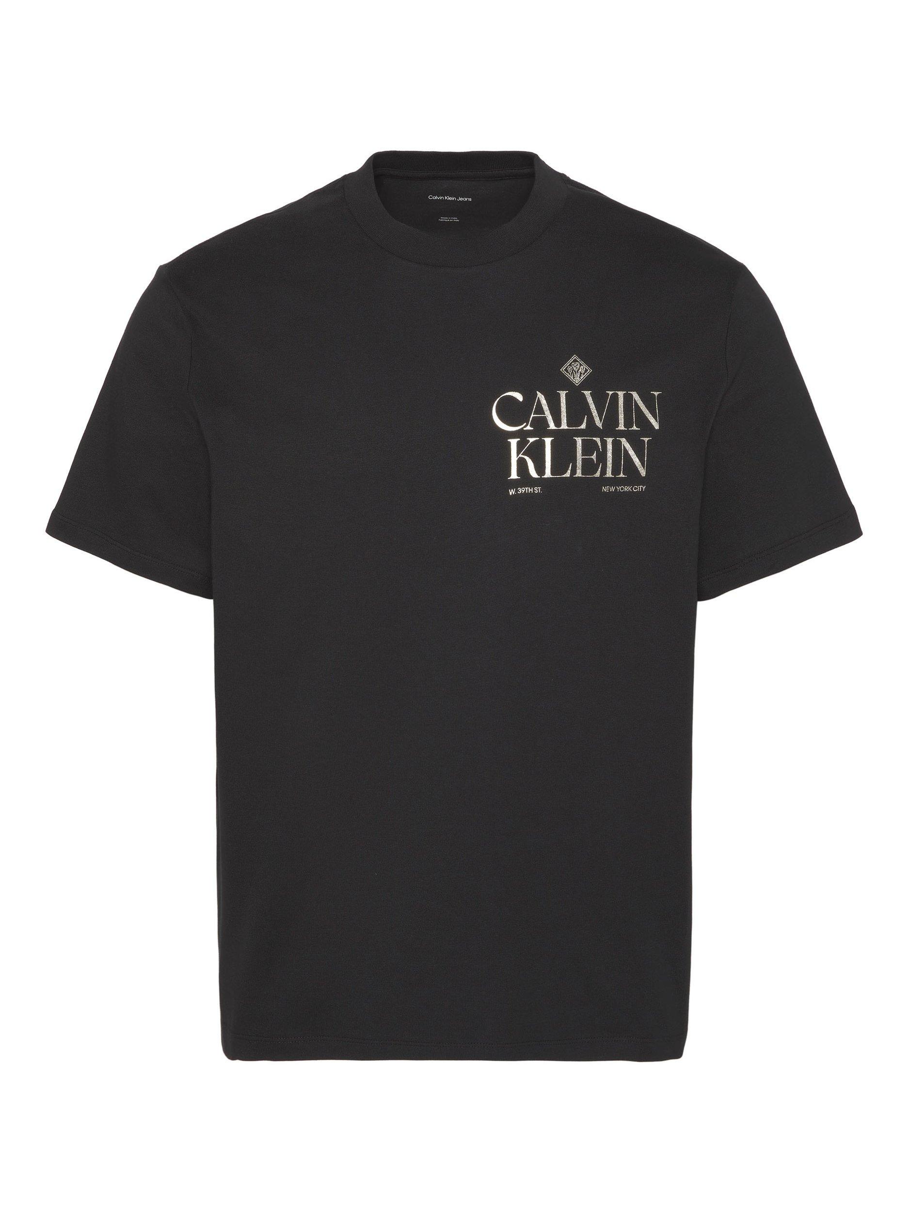 Product image 6 of 6, which shows Calvin Klein Logo Roses Graphic T-Shirt, Black, XS