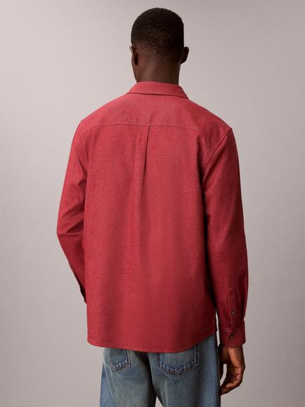 Calvin Klein Cotton Melange Regular Fit Overshirt - view 2, Berry Blush