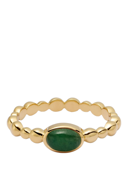 Daisy London Aventurine Ring, Green / Gold, Green / Gold