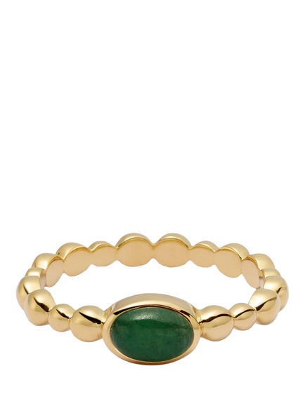Daisy London Aventurine Ring, Green / Gold, Green / Gold