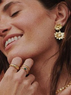 Daisy London Aventurine Ring, Green / Gold - view 2, Green / Gold