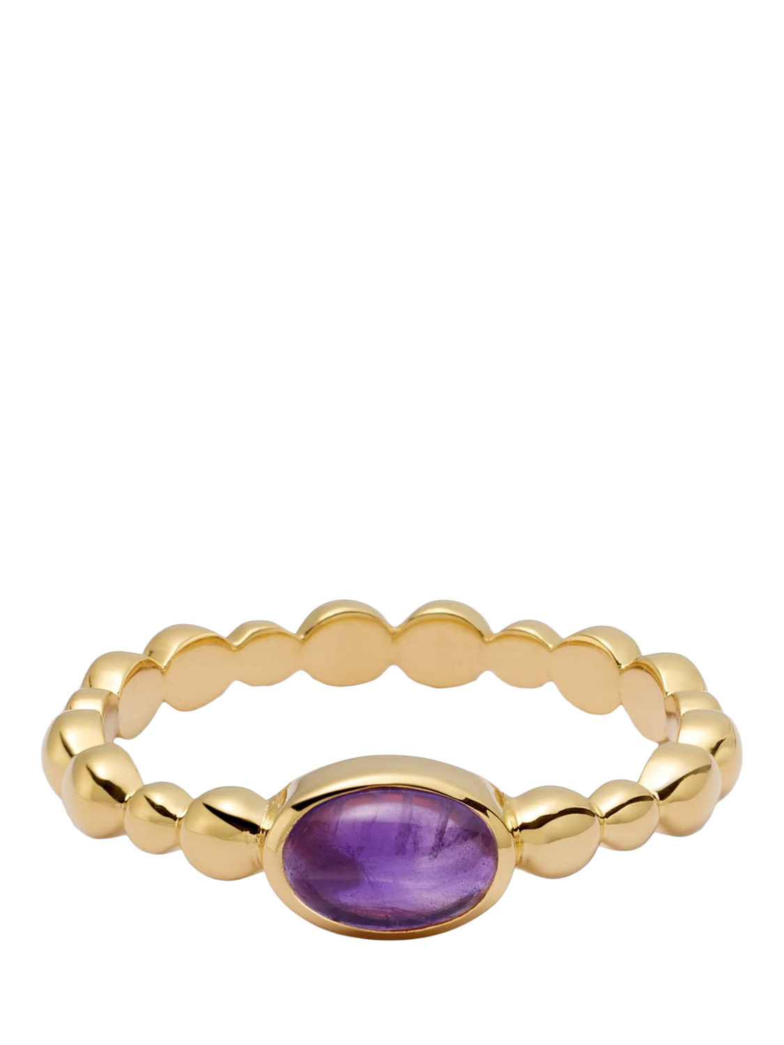 Product image 1 of 4, which shows Daisy London Textured Ring, Amethyst/ Gold, J