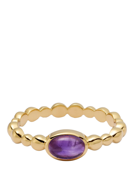 Daisy London Textured Ring, Amethyst/ Gold, Amethyst/ Gold