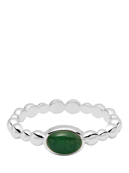 Daisy London Aventurine Ring, Green / Silver, Green /Silver