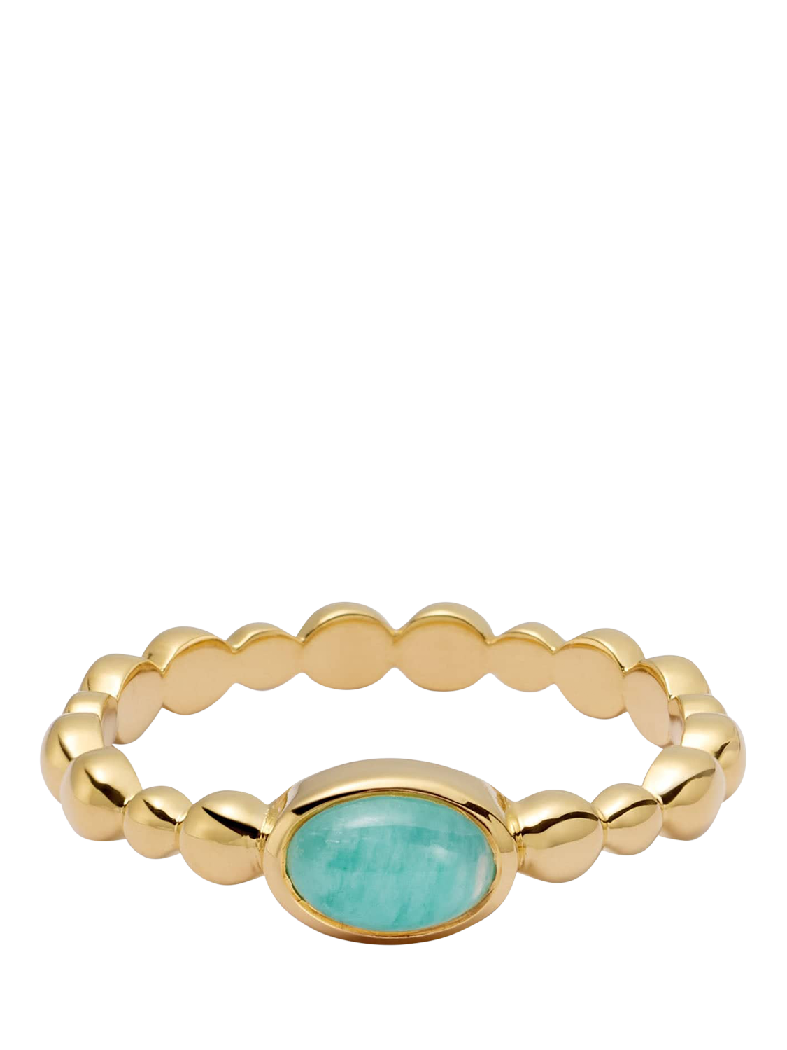 Product image 1 of 4, which shows Daisy London Textured Stone Ring, Amazonite/ Gold, J