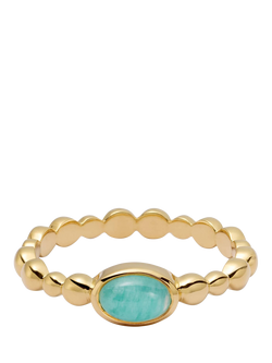 Daisy London Textured Stone Ring, Amazonite/ Gold, Amazonite/ Gold