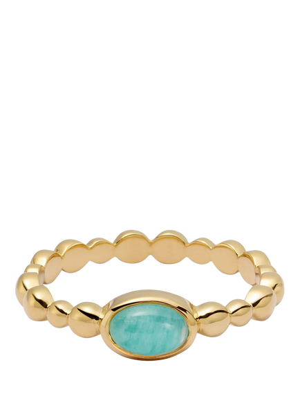 Daisy London Textured Stone Ring, Amazonite/ Gold, Amazonite/ Gold