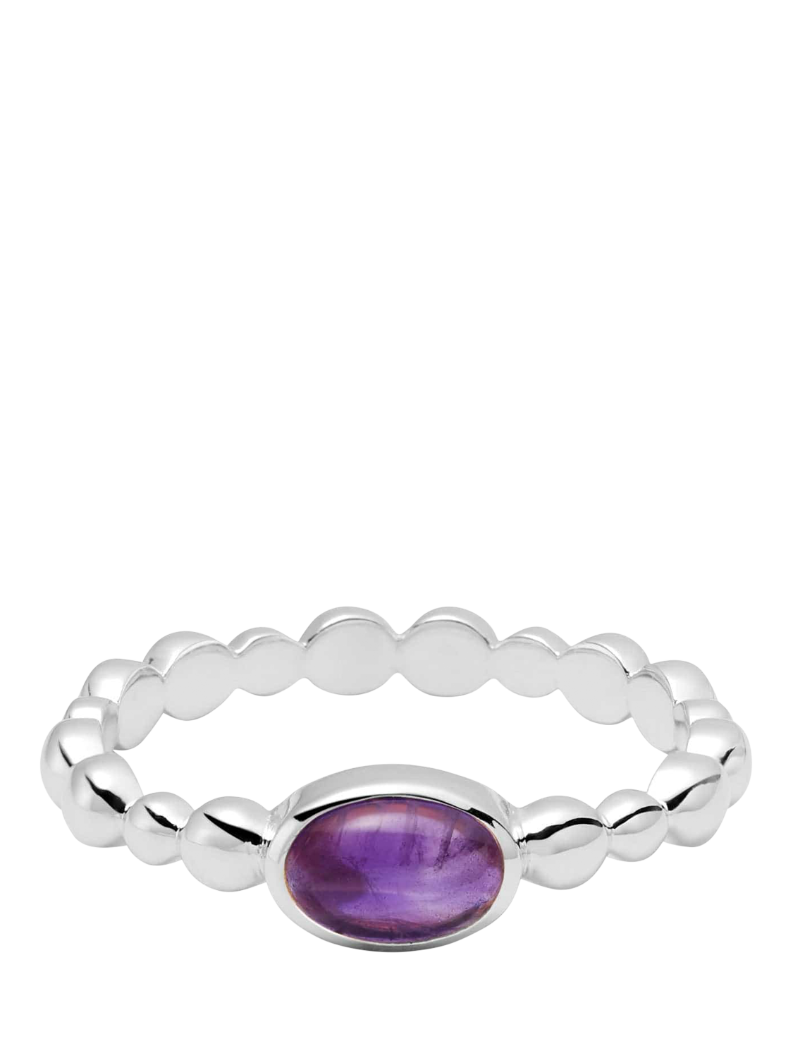 Product image 1 of 4, which shows Daisy London Textured Ring, Amethyst/ Silv, J