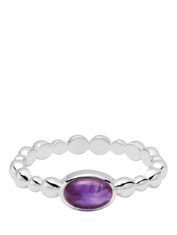 Daisy London Textured Ring, Amethyst/ Silv, Amethyst/ Silv