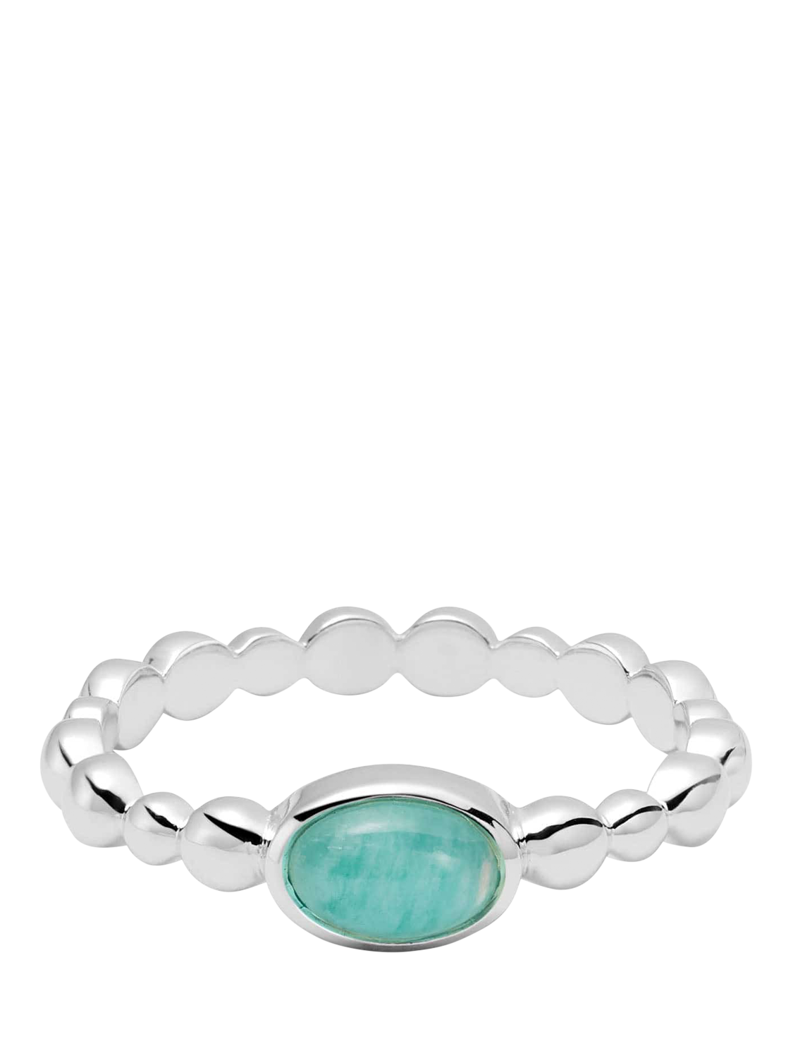 Product image 1 of 4, which shows Daisy London Textured Stone Ring, Amazonite/ Silv, J