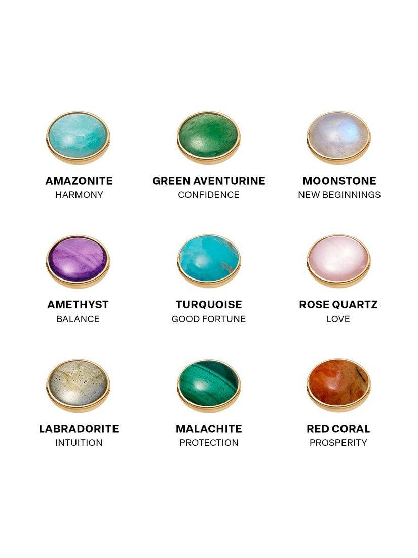 Product image 4 of 4, which shows Daisy London Textured Stone Ring, Amazonite/ Silv, J