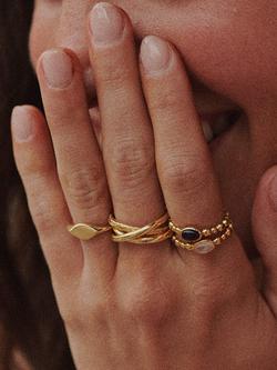 Daisy London Textured Stone Ring, Rose Quartz/ Gold - view 2, Rose Quartz/ Gold