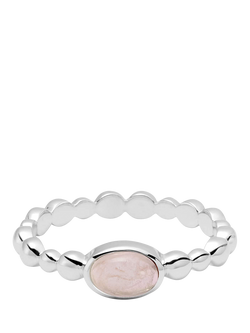 Daisy London Textured Stone Ring, Rose Quartz/ Silv, Rose Quartz/ Silv