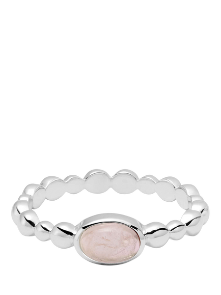 Daisy London Textured Stone Ring, Rose Quartz/ Silv, Rose Quartz/ Silv