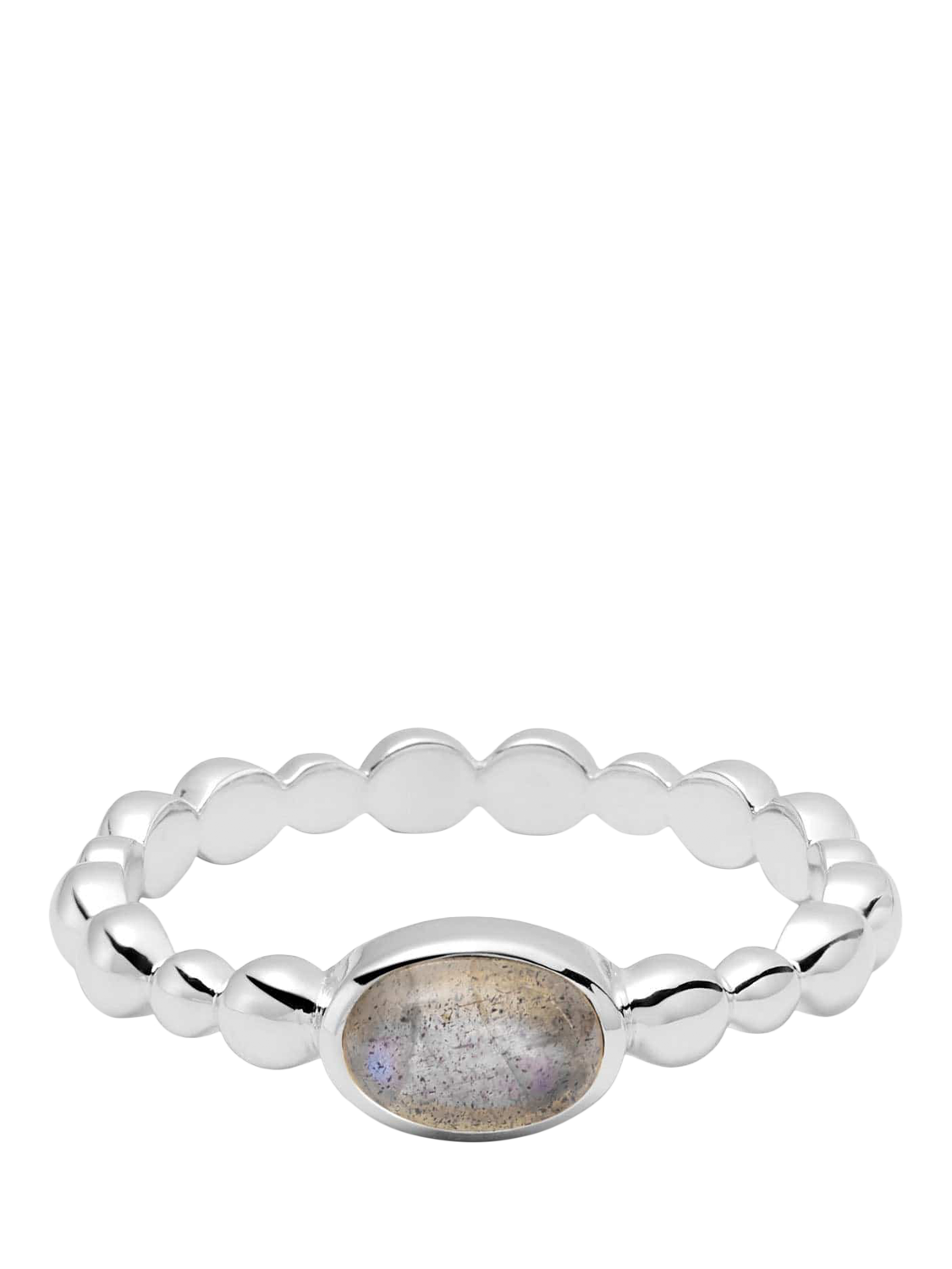 Product image 1 of 4, which shows Daisy London Textured Stone Ring, Labradorite/ Silv, J