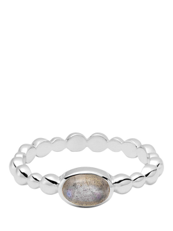 Daisy London Textured Stone Ring, Labradorite/ Silv, Labradorite/ Silv