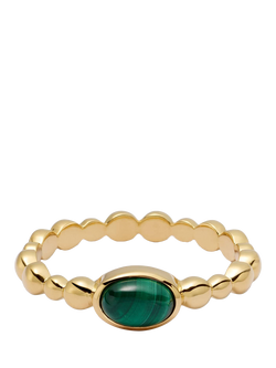 Daisy London Textured Stone Ring, Malachite/ Gold, Malachite/ Gold