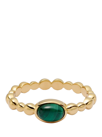 Daisy London Textured Stone Ring, Malachite/ Gold, Malachite/ Gold