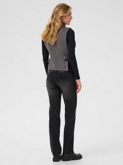 KAFFE Sally Knitted Vest - view 2, Grey Melange