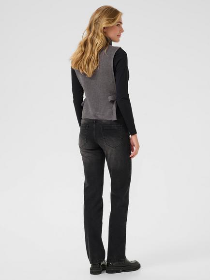 KAFFE Sally Knitted Vest - view 2, Grey Melange