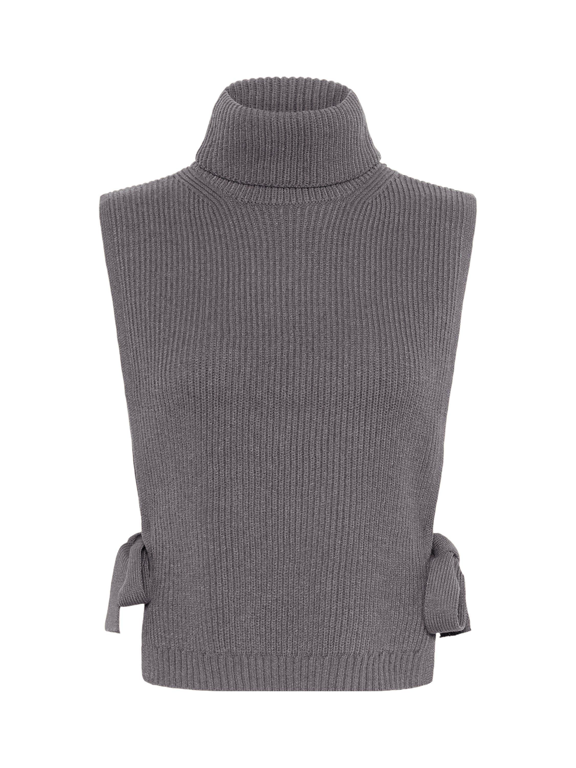 Product image 5 of 6, which shows KAFFE Sally Knitted Vest, Grey Melange, One Size