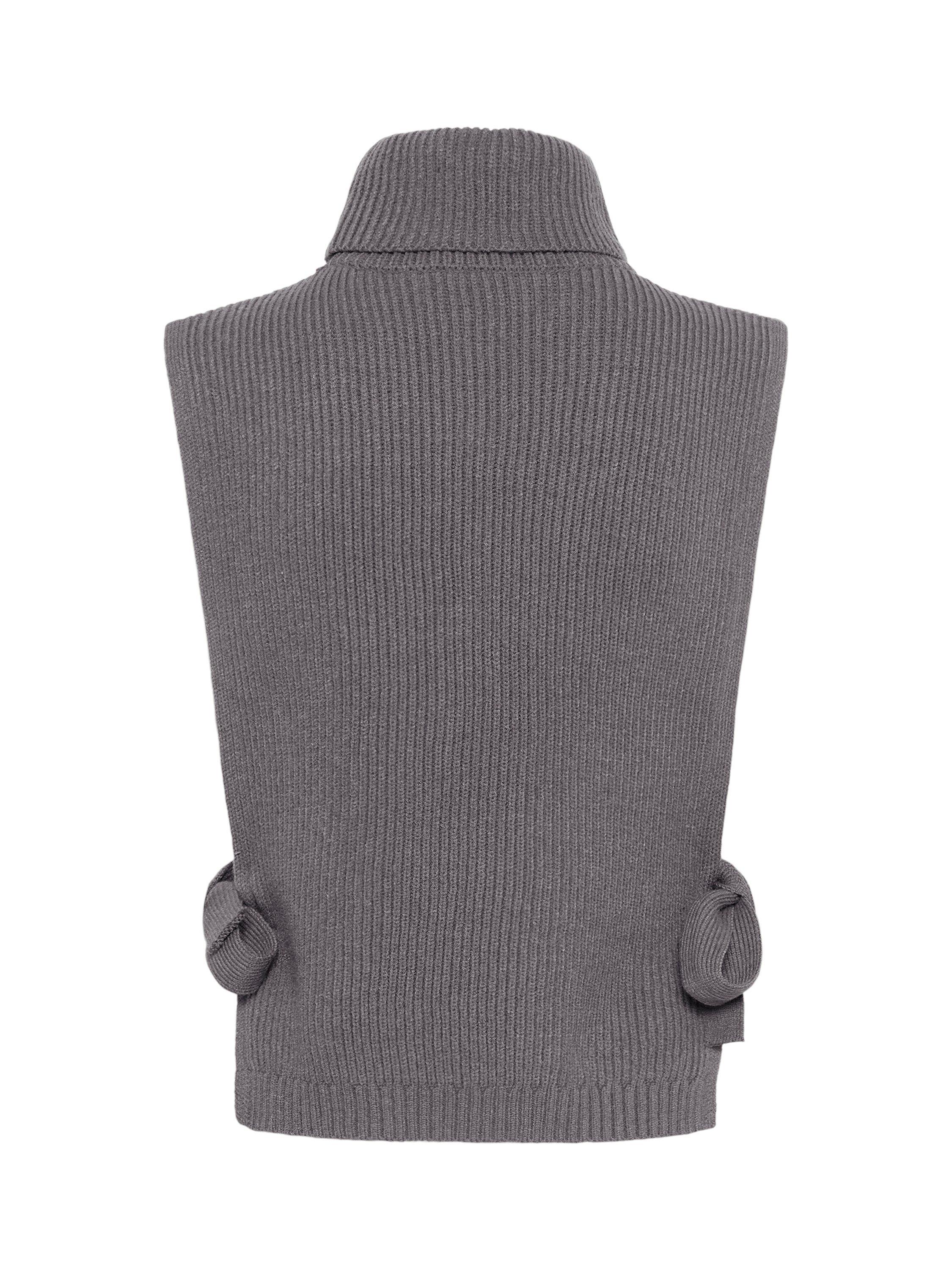 Product image 6 of 6, which shows KAFFE Sally Knitted Vest, Grey Melange, One Size