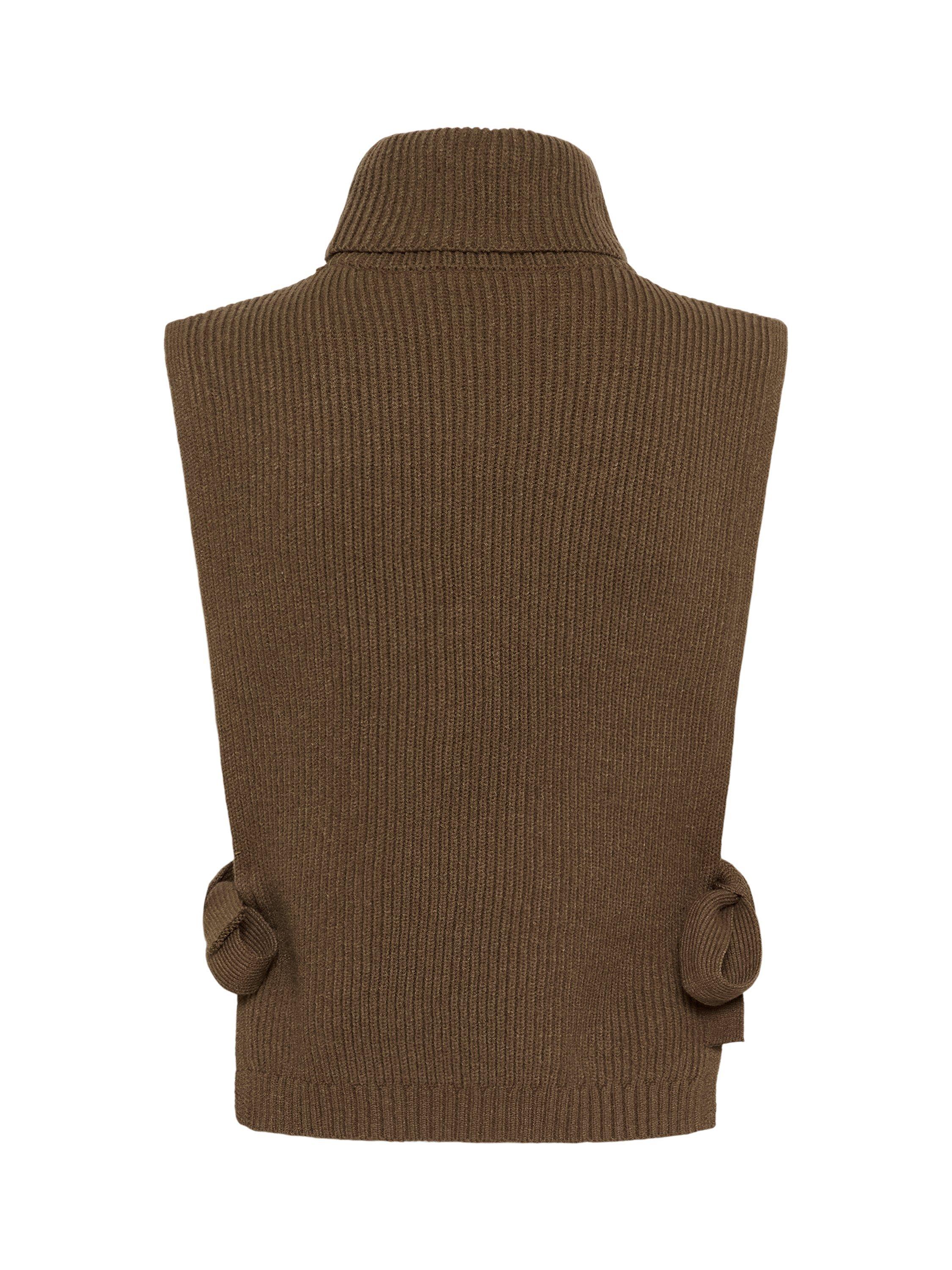 Product image 5 of 5, which shows KAFFE Sally Knitted Vest, Deep Taupe, One Size