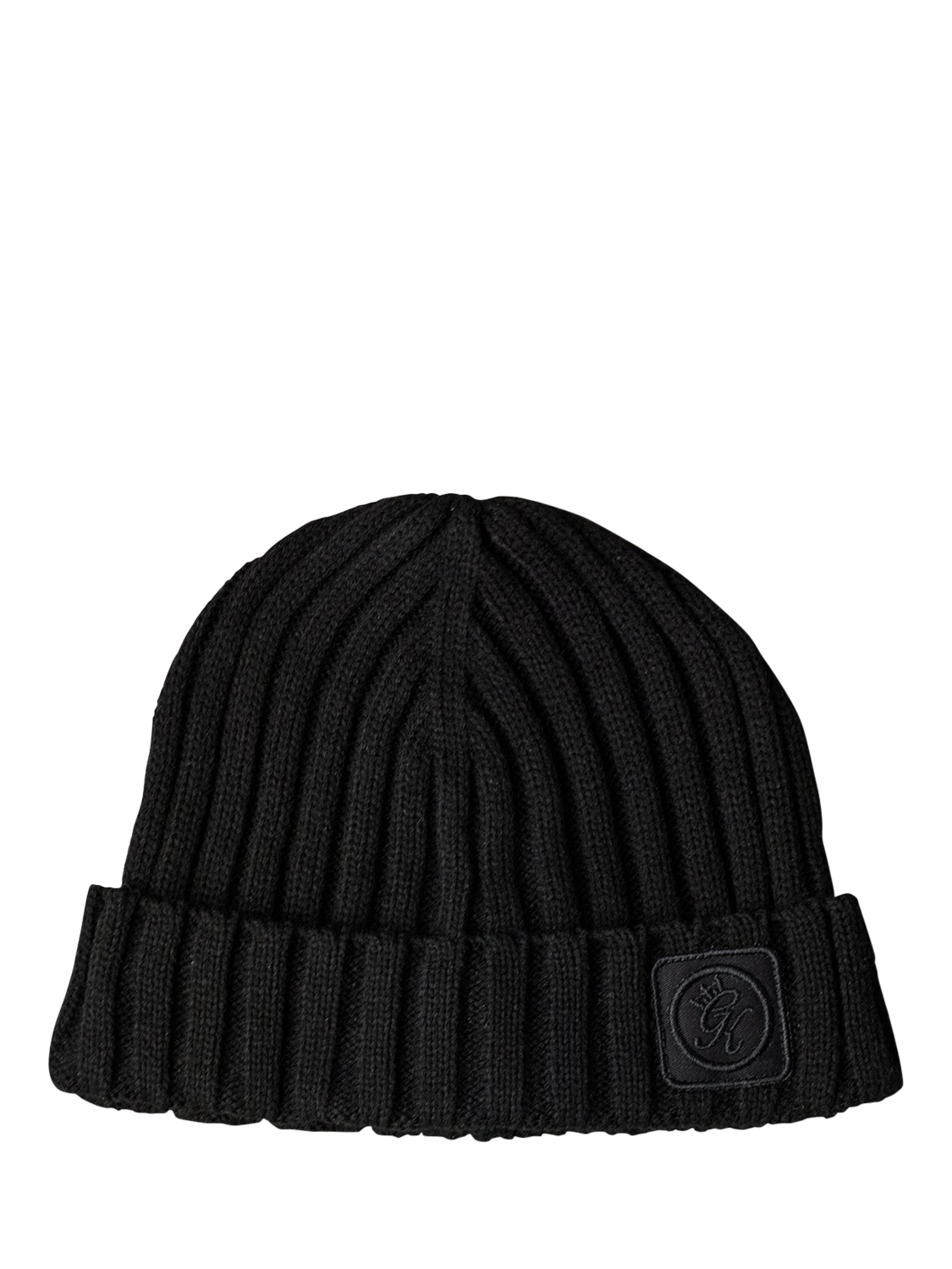Product image 1 of 4, which shows Gym King Chunky Rib Knit Beanie Hat, Black