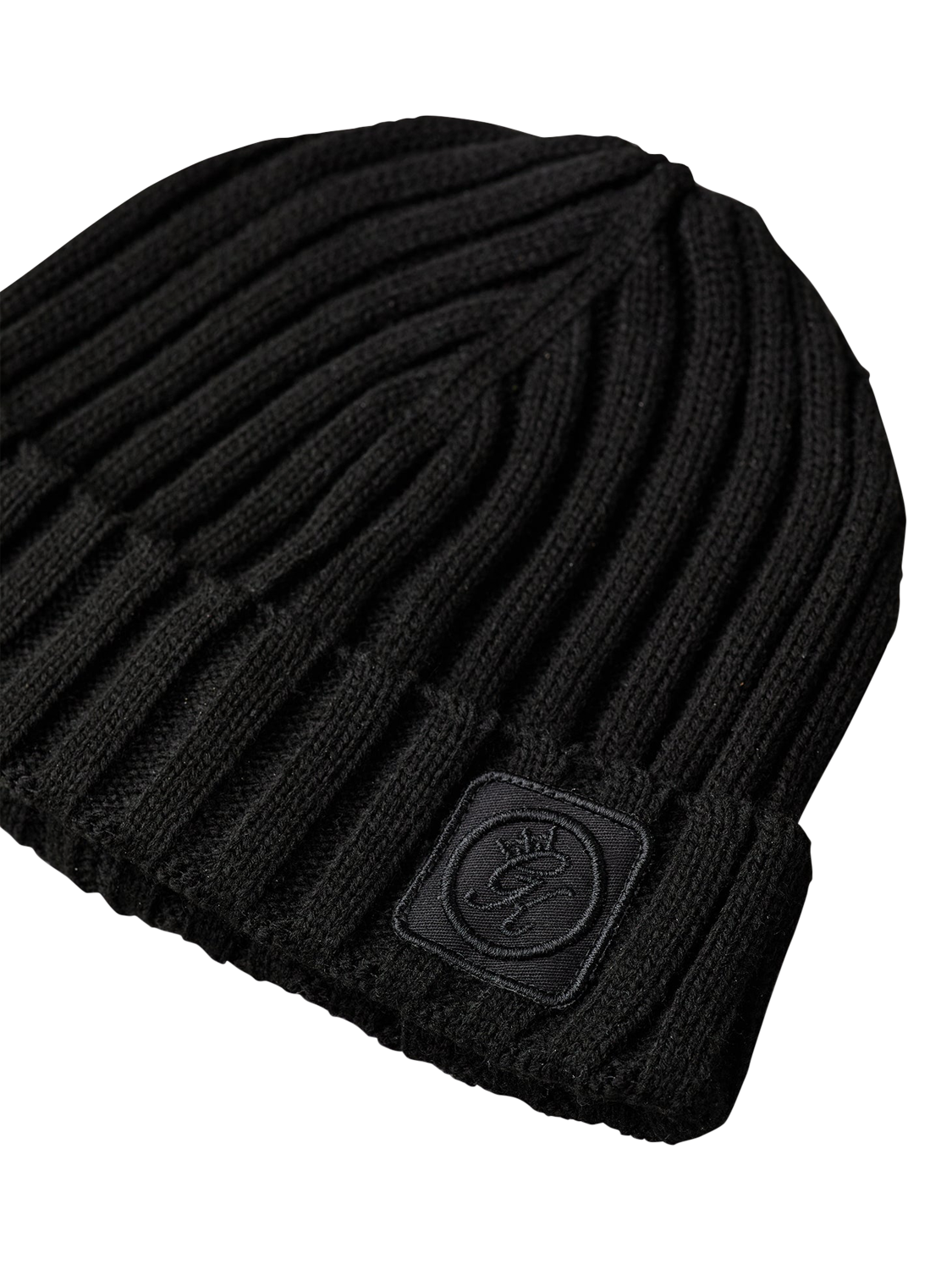 Product image 3 of 4, which shows Gym King Chunky Rib Knit Beanie Hat, Black