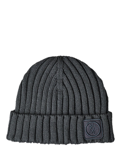 Gym King Rib Knit Beanie Hat, Grey, Grey