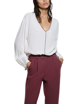 SISLEY Long Sleeve Oversize Blouse, Cream, Cream