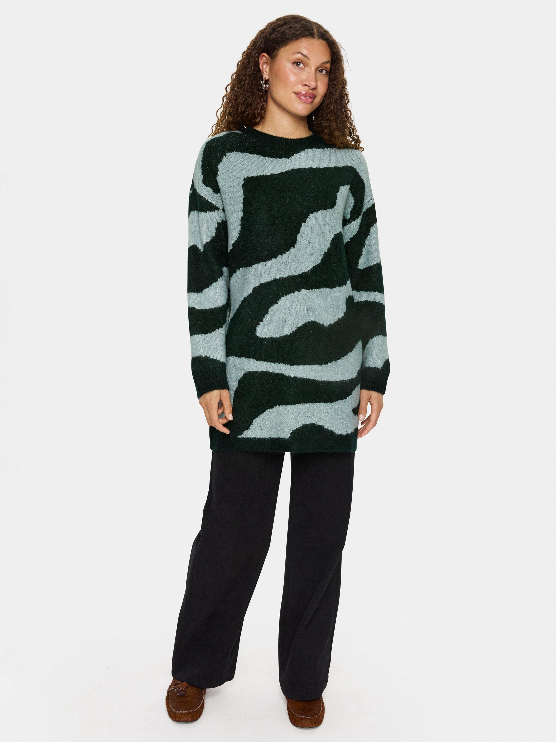 Product image 3 of 6, which shows Saint Tropez Mallie Abstract Jumper Dress, June Bug, XS