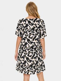 Saint Tropez Marca Monochrome V-Neck Dress, Beige/Multi - view 2, Beige/Multi