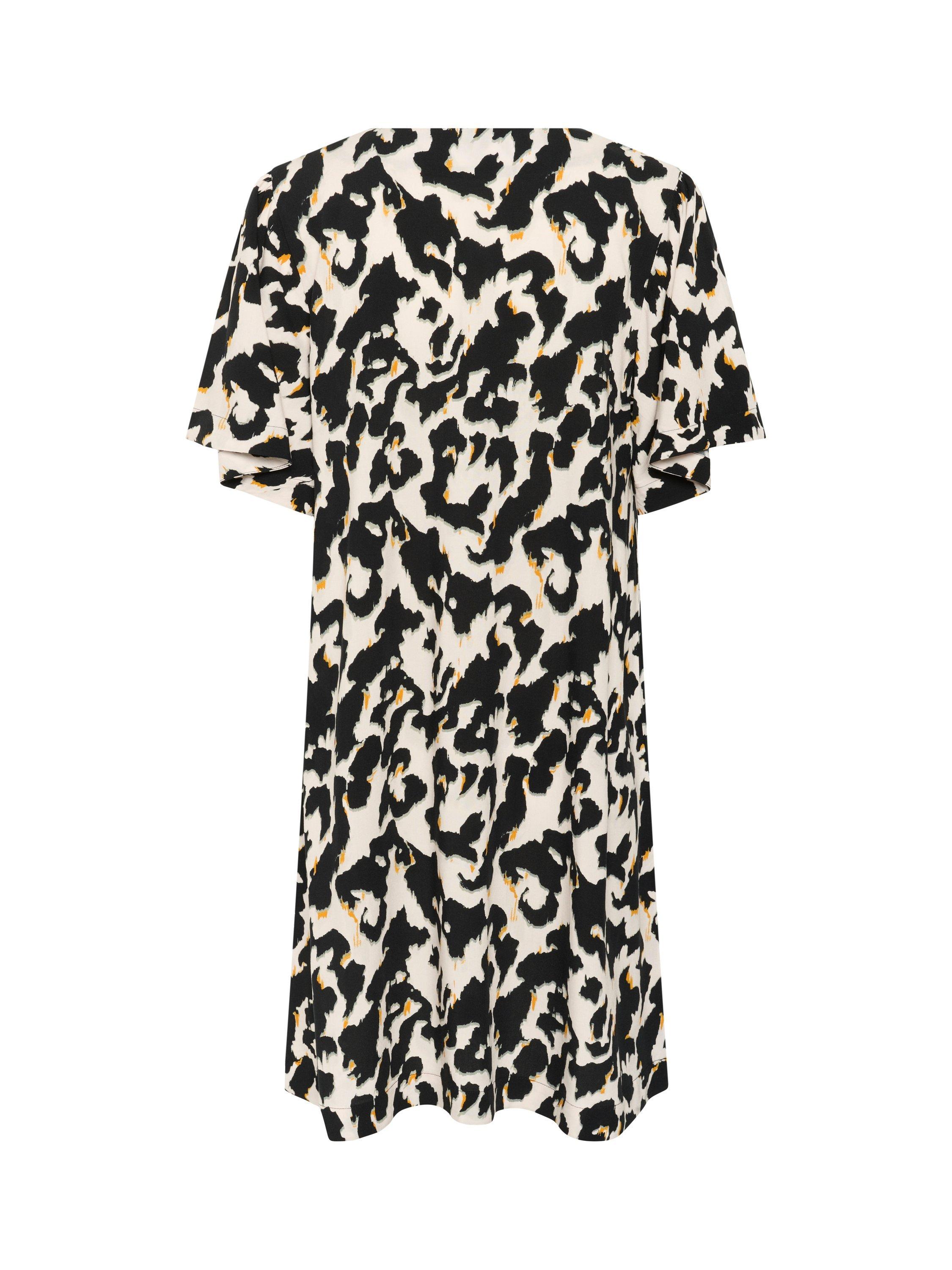 Product image 6 of 6, which shows Saint Tropez Marca Monochrome V-Neck Dress, Beige/Multi, M