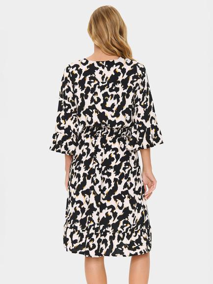 Saint Tropez Marca Orchid Painted Leopard Dress, Beige/Multi - view 2, Beige/Multi