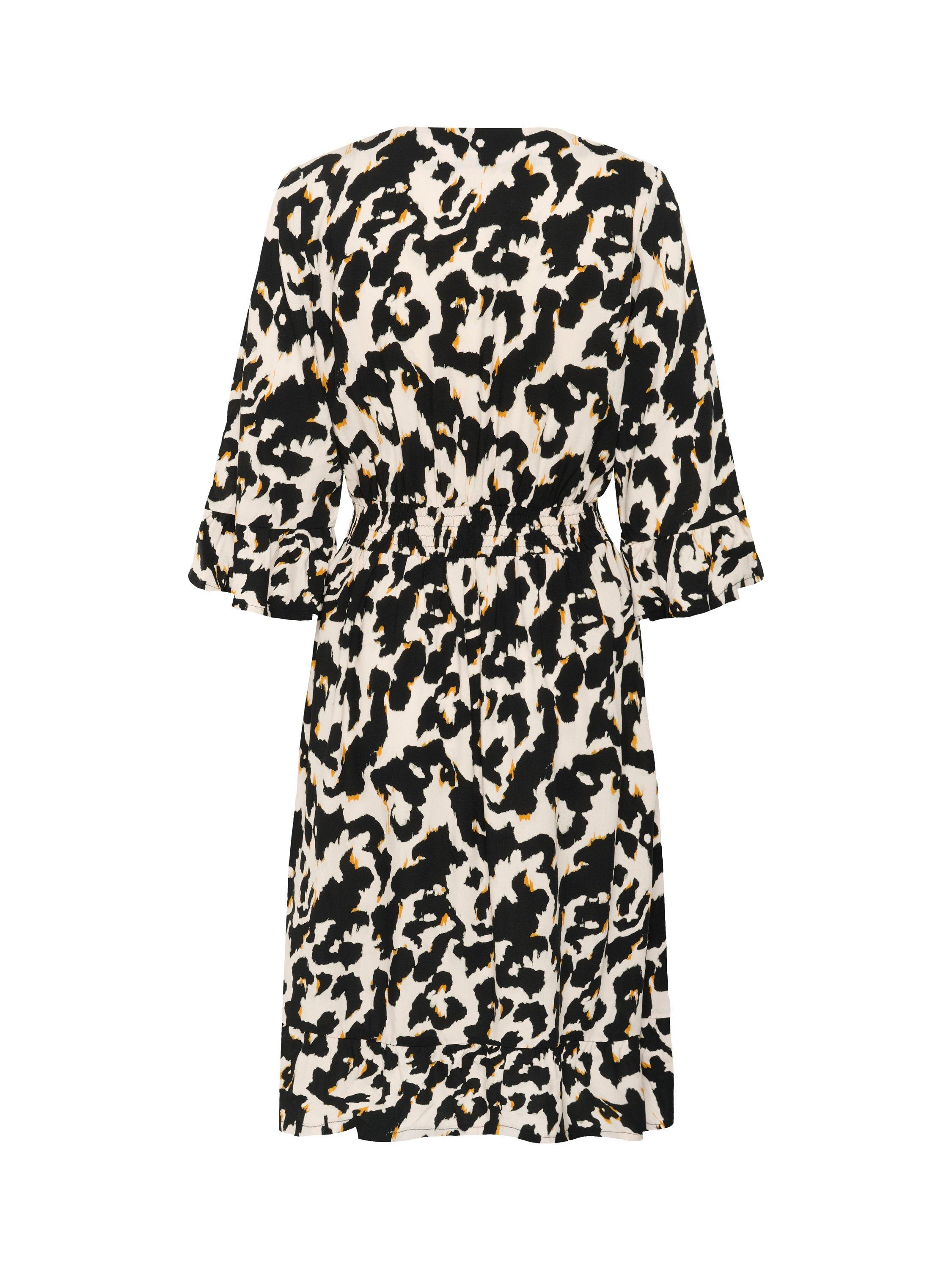Product image 6 of 6, which shows Saint Tropez Marca Orchid Painted Leopard Dress, Beige/Multi, XS