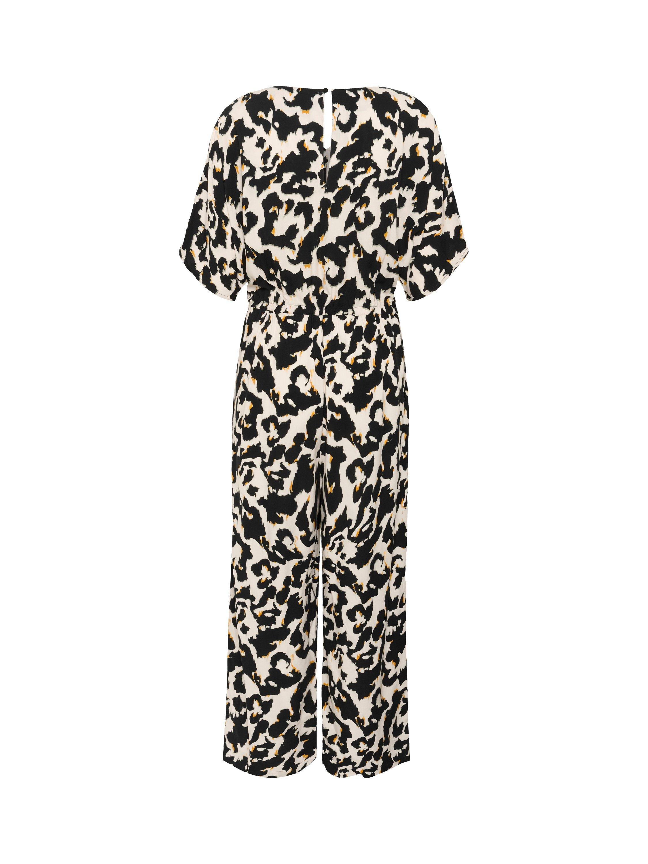 Product image 6 of 6, which shows Saint Tropez Marca Orchid Painted Leopard Jumpsuit, Beige/Multi, XS