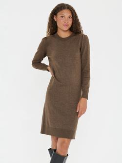 Saint Tropez Mila Round Neck Jumper Dress, Fondue Fudge Melange, Fondue Fudge Melange